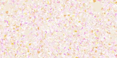 Light pink, yellow vector beautiful snowflakes backdrop with flowers.