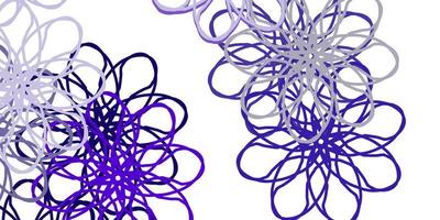 Light Purple vector doodle template with flowers.