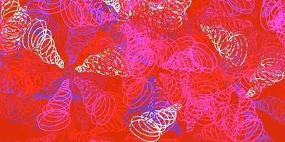 Light pink, red vector pattern with curves.