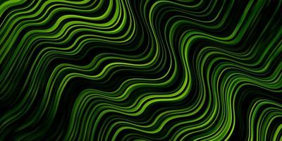 Dark Green vector background with wry lines. Illustration in abstract style with gradient curved. Pattern for commercials, ads.