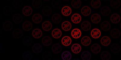 Dark Red vector texture with disease symbols.