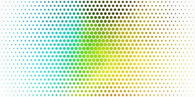 Light Blue, Yellow vector texture with disks. Illustration with set of shining colorful abstract spheres. Design for posters, banners.