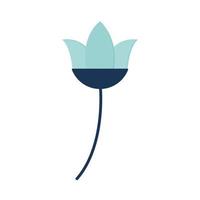 tulip with a dark stemp and blue color on the top vector