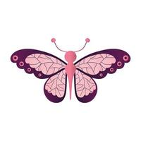 mariposa con un color rosa y morado vector