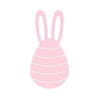 easter egg with a pink color and rabbit ears vector
