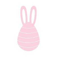 easter egg with a pink color and rabbit ears vector