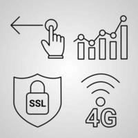 Simple Set of UI Vector Line Icons