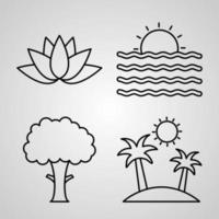 Simple Set of Nature Vector Line Icons