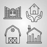 Real Estate Line Icon Set Collection of Vector Symbol in Trendy Outline Style