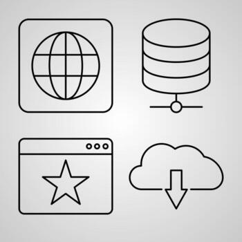 UI Symbol Collection On White background UI Outline Icons vector