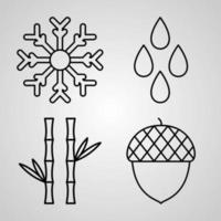 Nature Icon Collection White Color Background vector