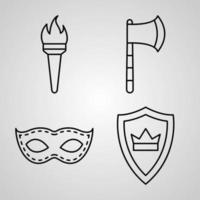 Set of Royalty Icons Vector Illustration Isolated on White Background