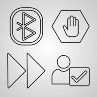 Set of UI Icons Vector Illustration Isolated on White Background