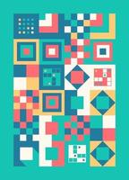 Abstract Bauhaus Geometric Background Illustration, Colorful Mural Geometric Shapes Flat Design Free Vector