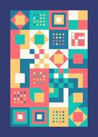 Abstract Bauhaus Geometric Background Illustration, Colorful Mural Geometric Shapes Flat Design Free Vector