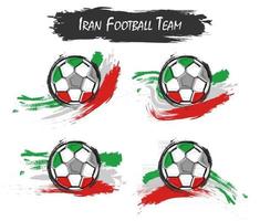 Set of Iran national football team symbol on isolated background . Watercolor paint style . Flat design . vector