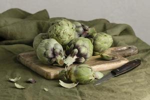 Composition of a healthy meal on the table photo