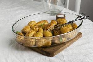 Composition of a healthy meal on the table photo