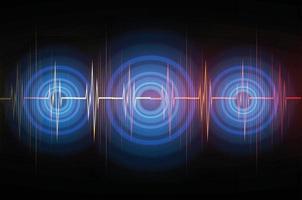 Sound waves oscillating dark light vector