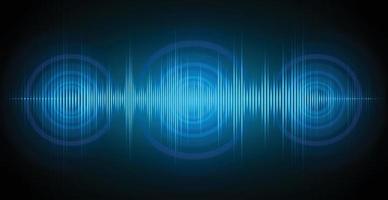 Sound waves oscillating dark light vector