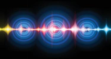 Sound waves oscillating dark light vector