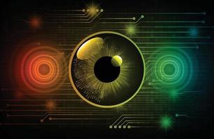 eye cyber circuit future technology concept background vector