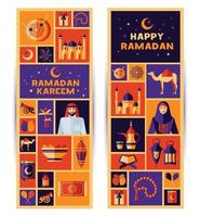 Ramadan Kareem icons set of Arabian. vector