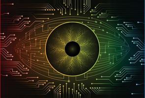 eye cyber circuit future technology concept background vector
