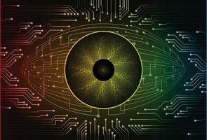 eye cyber circuit future technology concept background vector