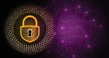 Closed Padlock on digital background, cyber security vector