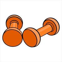 Dumbbells for fitness. Kilogram dumbbells. For fitness training. Exercises for the body. Cartoon style. vector