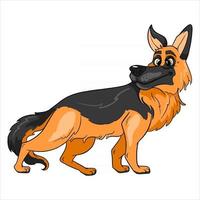 Animal character funny German shepherd in cartoon style vector