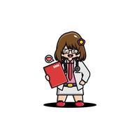 Cute doctor mascot character vector