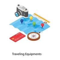 Travelling Tools and Equipment vector