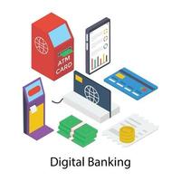 conceptos de banca digital vector