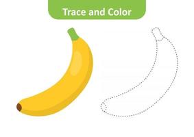 Trace and Color for Kids, Banana Vector