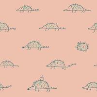 seamless pattern with funny Hedgehog. creative childish texture in handmade style. great for  fabric, textile, wrapping paper, decor, design in a children's style. vector