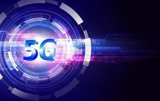 concepto de red de comunicación de 5g y fondo de tecnología verde. Internet de alta velocidad y conexión. vector