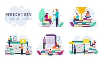 Education design concept vector illustration set