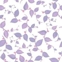 Floral pattern. Pretty branch on white background. Printing with pink leaves. Seamless vector texture. Cute purple patterns. elegant template for fashionable printers