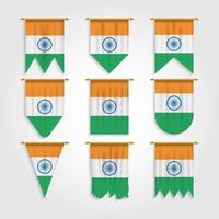 bandera de la india en diferentes formas, bandera de la india en varias formas vector