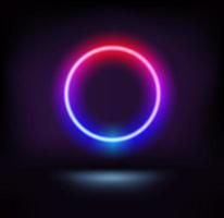 Dark stage with vibrant neon circle vector