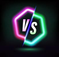 Versus concept. Glowing logo with VS letters vector