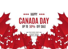 JULY 1st. Canada day background sales promotion advertising banner template design vector