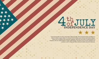 July 4th. Independence day background design in retro style vector