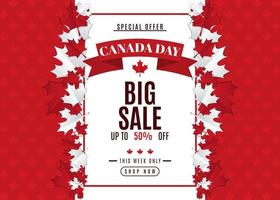 JULY 1st. Canada day background sales promotion advertising banner template design vector