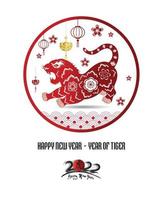 Happy Chinese new year 2022 - year of the Tiger. vector