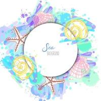 Summer vector design. Hand drawn sea background.