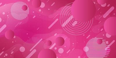 Pink background With proportions and components in a fluid, wavy shape and color gradation. vector