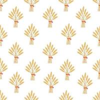 Seamless pattern with whole grain seeds organic, natural background vector